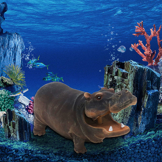 Fish Tank Hippo Bubble Decoration – Adorable Design, Air Pump-Compatible & Eco-Friendly Resin ✨