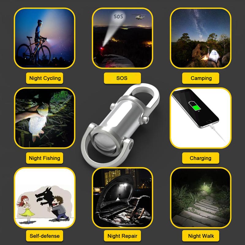 Compact alloy mini keychain flashlight