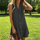 📢📢44% OFF !! ⏰Women's Ruffle Trim Button-Front Mini Dress