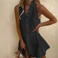 📢📢44% OFF !! ⏰Women's Ruffle Trim Button-Front Mini Dress