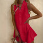 📢📢44% OFF !! ⏰Women's Ruffle Trim Button-Front Mini Dress