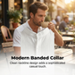 📢📢40% OFF !! ⏰ Men's Textured 2-Piece Shirt & Pants Set – Breathable, Stand Collar, Elastic Waist 🌿