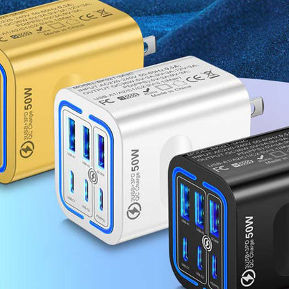 📢📢50% OFF⏰ 50W 6-Port USB C Wall Charger