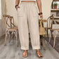 📢📢40% OFF !! ⏰ Women’s Cuffed Ankle Pants – Relaxed Fit, Elastic Waist, Solid Colors 🍂