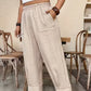 📢📢40% OFF !! ⏰ Women’s Cuffed Ankle Pants – Relaxed Fit, Elastic Waist, Solid Colors 🍂