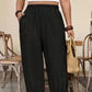 📢📢40% OFF !! ⏰ Women’s Cuffed Ankle Pants – Relaxed Fit, Elastic Waist, Solid Colors 🍂