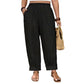 📢📢40% OFF !! ⏰ Women’s Cuffed Ankle Pants – Relaxed Fit, Elastic Waist, Solid Colors 🍂