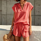 👗 LIMITED-TIME 50% OFF! ✨ Women's V-Neck Top & Shorts Set – Breathable, Drawstring, Vacation Ready ☀️