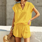 👗 LIMITED-TIME 50% OFF! ✨ Women's V-Neck Top & Shorts Set – Breathable, Drawstring, Vacation Ready ☀️