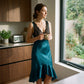 🌙 LIMITED-TIME 50% OFF! ✨ Elegant V-Neck Slip Nightdress – Silky, Flowing, Romantic 💤