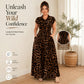 📢📢40% OFF !! ⏰Women's Elegant Leopard Print Lapel Dress✨