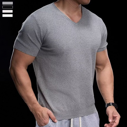 📢📢40% OFF !! ⏰Breathable V-Neck Knit Tee