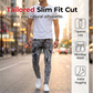 📢📢40% OFF !! ⏰Men's Slim Fit Ripped Jeans Stretch Distressed Denim Pants
