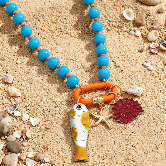 📢📢42% OFF !! ⏰Vibrant Boho Coastal Beaded Necklace