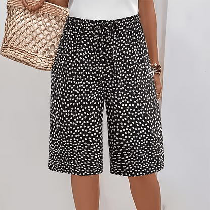 🌸 LIMITED TIME 50% OFF! 👖 Women's Retro Printed Wide Leg Shorts – Elastic Waistband & Loose Straight-Leg Fit ⏰✨