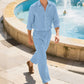 🌿 2026 Sale — Over 89,000 Sold!🔥Men's Linen Long Sleeve Shirt & Long Pants 2-Piece Set