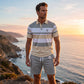 📢 LIMITED TIME 50% OFF! 👕 Men's Striped T-Shirt & Shorts 2-Piece Set – Breathable Knit Fabric & Adjustable Drawstring Waist ⏰🔥