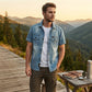 👕 Men’s Washed Denim Shirt – Rugged Charm, Effortless Cool 💙