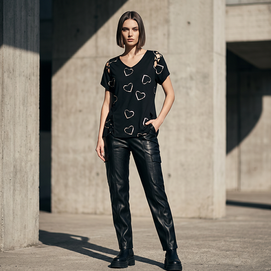 Women's Summer V-Neck Printed Top