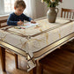 🎉 LIMITED TIME 50% OFF! 🏠 Waterproof Marble-Print Tablecloth – Elegant Beige & Gold Pattern, Spill-Resistant Polyester ✨