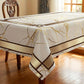 🎉 LIMITED TIME 50% OFF! 🏠 Waterproof Marble-Print Tablecloth – Elegant Beige & Gold Pattern, Spill-Resistant Polyester ✨