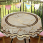 🎉 LIMITED TIME 50% OFF! 🏠 Waterproof Marble-Print Tablecloth – Elegant Beige & Gold Pattern, Spill-Resistant Polyester ✨