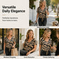 👚 2026 Sale — Over 44,000 Sold! ✨ Women's V‑Neck Tie‑Front Zebra Print T‑Shirt