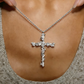 ✝️ Radiant Cross Necklace – Twisted Chain, Petal Sparkle ✨