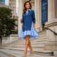 📢📢40% OFF !! ⏰Women's Striped Layered Long Sleeve Dress