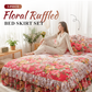 🌸 LIMITED TIME 50% OFF! 3-Piece Floral Ruffled Bed Skirt – Decorative Bedroom Bedding Set with Pillowcases ✨