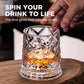 🥃360° Rotating Whiskey Glass Tumbler – Smooth Swivel Base, Crystal Clear Glass, Heavy Bottom for Balanced Sipping ✨
