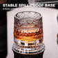 🥃360° Rotating Whiskey Glass Tumbler – Smooth Swivel Base, Crystal Clear Glass, Heavy Bottom for Balanced Sipping ✨