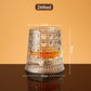 🥃360° Rotating Whiskey Glass Tumbler – Smooth Swivel Base, Crystal Clear Glass, Heavy Bottom for Balanced Sipping ✨
