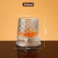 🥃360° Rotating Whiskey Glass Tumbler – Smooth Swivel Base, Crystal Clear Glass, Heavy Bottom for Balanced Sipping ✨