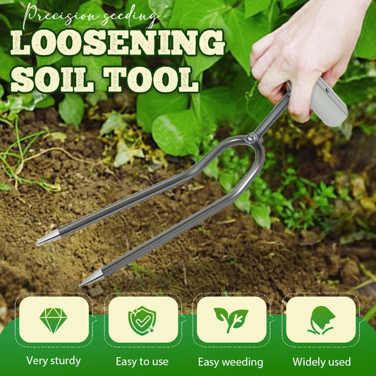 Compact 2-Tooth Garden Weed Puller Tool