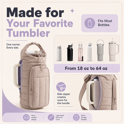 Portable Water Bottle Holder Bag with Strap