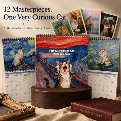 🐱📅 19,842 Sold – 2027 Funny Cat Meme Calendar – Cheerful Painterly Art, Easy Monthly Planning & Gift-Ready 🎁