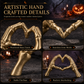 ✨ Halloween Resin Skeleton Figurine – Heart Hand Gesture, Gothic, Desktop Decor 🖤