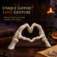 ✨ Halloween Resin Skeleton Figurine – Heart Hand Gesture, Gothic, Desktop Decor 🖤