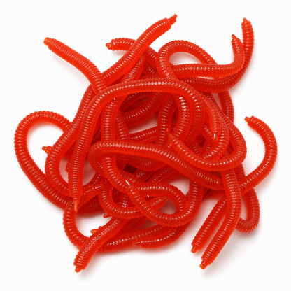 📢📢50% OFF !! ⏰Simulation Earthworm Soft Fishing Lures Shrimp Scented Artificial Worm Baits for Freshwater and Saltwater Pack of 50 or 100