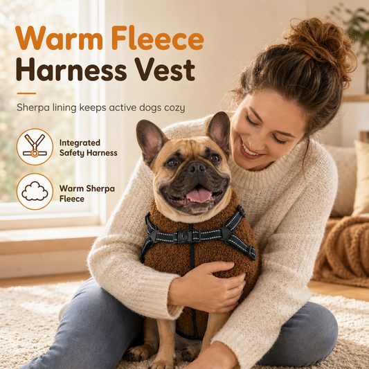 ⏰Warm Winter Dog Coat with Reflective Strips and Harness for Small and Medium Dogs🐶❄️