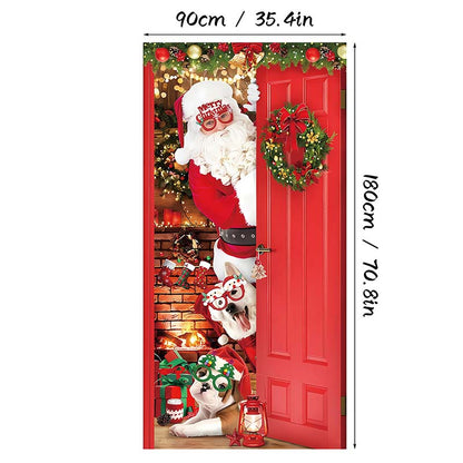 Christmas Door Cover For Instant Holiday Decor – Fade Resistant, Multi-Scene, Vivid Prints ✨