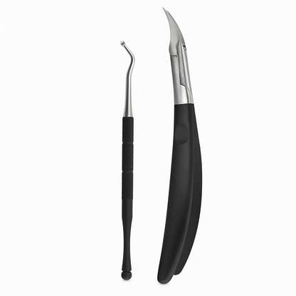 Stainless Steel Ingrown Toenail Clipper and Dead Skin Nipper 2 Piece Manicure Set
