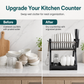 📢📢40% OFF !! ⏰ Multi-Layer Steel Dish Drying Rack – Vertical Storage, Drip Tray, Tool-Free Install ✨