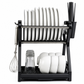 📢📢40% OFF !! ⏰ Multi-Layer Steel Dish Drying Rack – Vertical Storage, Drip Tray, Tool-Free Install ✨