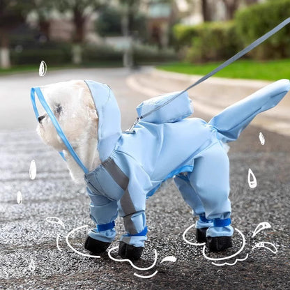 ☔ Cute Full Wrap Pet Rain Coat with Mask – Waterproof, Windproof, Full Coverage ✨