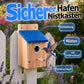 ✨ Weatherproof Wooden Outdoor Bird House – Solid Thickened Natural Timber with Sky Blue Slanted Roof, Predator-Safe Metal Reinforced Entry Guard & Round Resting Perch – 15×15×22cm for Bluebirds Wrens Finches & Songbirds 🏡