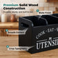 🪵 “Cook Eat Bake” Wooden Organizer Box – Large Storage, Portable Handles, Rustic Charm ✨