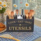 🪵 “Cook Eat Bake” Wooden Organizer Box – Large Storage, Portable Handles, Rustic Charm ✨