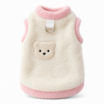 🐶Cozy Winter Pet Vest – Soft Plush with Adorable Bear Embroidery